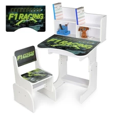 Детская парта N 2071-27-1 Олененок, со стульчиком, регулируется высота, белая купить