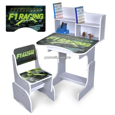 Детская парта N 2071-30-5 регулируемая, со стульчиком, Формула 1, серая