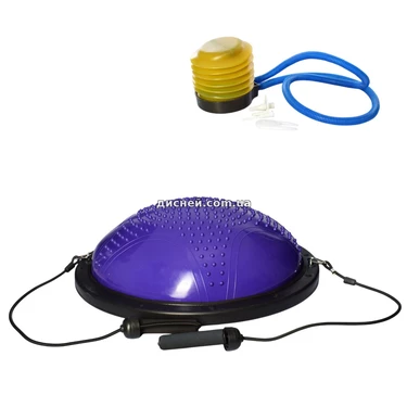 Спортивный инвентарь MS 2609-7 балансировочная платформа Bosu, эспандер, насос, фиолетовая