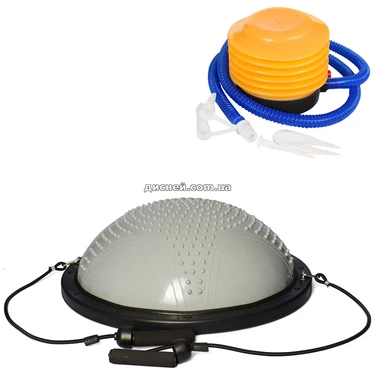 Спортивный инвентарь MS 2609-8 балансировочная платформа Bosu, эспандер, насос, серая