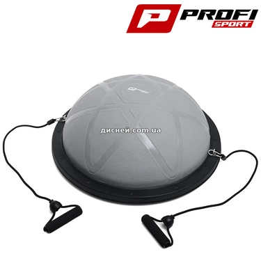 Спортивный инвентарь MS 2609-12 балансировочная платформа Bosu, эспандер, насос, серая