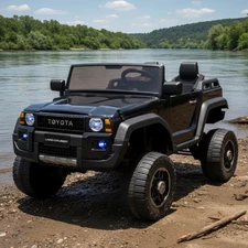 Двухместный детский электромобиль джип M 6296 EBLR-2 (24V), 4 мотора, черный