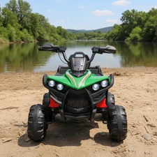 Детский квадроцикл M 6294 EL-2 черный, два мотора, мягкое сиденье фото 92