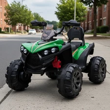 Квадроцикл для детей M 6294 EL-5 зеленый, EVA колеса, кожаное сиденье фото 41