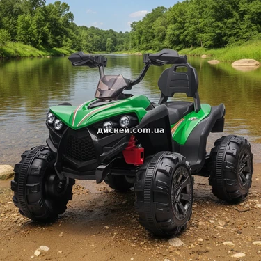 Квадроцикл для детей M 6294 EL-5 зеленый, EVA колеса, кожаное сиденье