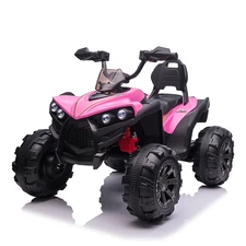 Квадроцикл для детей M 6294 EL-8 розовый, EVA колеса, кожаное сиденье фото 14