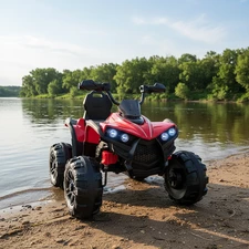 Квадроцикл для детей M 6294 EL-8 розовый, EVA колеса, кожаное сиденье фото 54