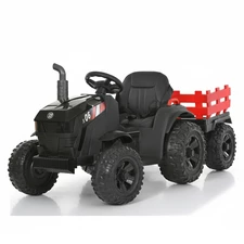 Детский трактор M 6295 EBLR-2 электромобиль, с прицепом, черный фото 41