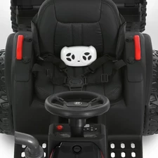 Детский трактор M 6295 EBLR-2 электромобиль, с прицепом, черный фото 86