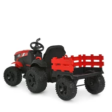 Детский трактор M 6295 EBLR-3 электромобиль, с прицепом, красный фото 41