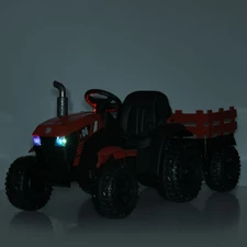 Детский трактор M 6295 EBLR-3 электромобиль, с прицепом, красный фото 63