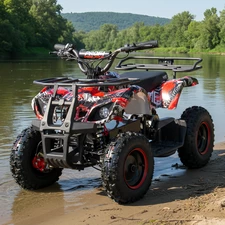 Подростковый квадроцикл HB-EATV 800NP-3, мотор 800W, три аккумулятора, красный