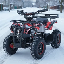 Подростковый квадроцикл HB-EATV 800NP-3, мотор 800W, три аккумулятора, красный фото 37