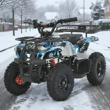 Подростковый квадроцикл HB-EATV 800NP-4, мотор 800W, три аккумулятора, синий фото 54