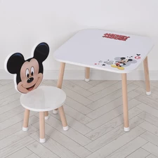 Столик со стульчиком M 502-8-3 деревянный, Микки Маус