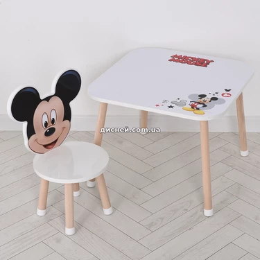 Столик со стульчиком M 502-8-3 деревянный, Микки Маус