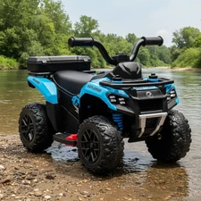 Детский квадроцикл M 6286 EBLR-4 синий, с пультом управления