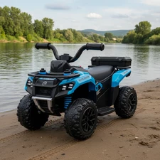 Детский квадроцикл M 6286 EBLR-4 синий, с пультом управления фото 14