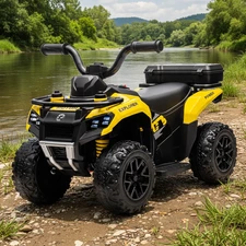 Детский квадроцикл M 6286 EBLR-6 на аккумуляторе, пульт управления, желтый