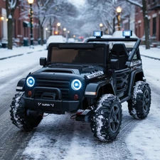 Детский электромобиль джип M 6287 EBLR-2 (24V) черный, 4 мотора, музыка, Bluetooth