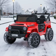 Детский электромобиль джип M 6287 EBLR-3 (24V) красный, 4 мотора, музыка, Bluetooth