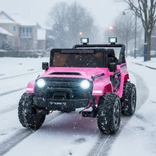 Детский джип M 6287 EBLR-8 (24V) электромобиль, 4 мотора, музыка, Bluetooth, розовый фото 14