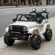 Детский джип на аккумуляторе M 6289 EBLR-1 белый, мягкое сиденье