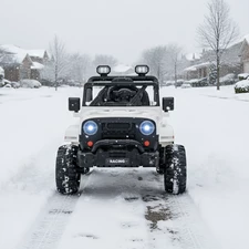 Детский джип на аккумуляторе M 6289 EBLR-1 белый, мягкое сиденье фото 14