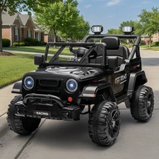 Детский джип на аккумуляторе M 6289 EBLR-2 черный, мягкое сиденье