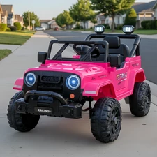 Детский электромобиль джип M 6289 EBLR-8 розовый, мягкое сиденье