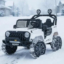 Детский электромобиль джип M 6259 EBLR-1 (24V) белый, свет, MP3, Bluetooth