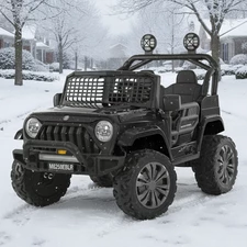 Детский электромобиль джип M 6259 EBLR-2 (24V) черный, свет, MP3, Bluetooth
