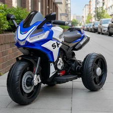 Детский мотоцикл на аккумуляторе M 6267 EL-4 синий, 2 мотора по 35W