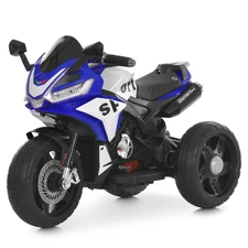 Детский мотоцикл на аккумуляторе M 6267 EL-4 синий, 2 мотора по 35W фото 14