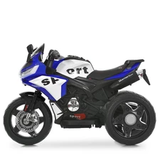 Детский мотоцикл на аккумуляторе M 6267 EL-4 синий, 2 мотора по 35W фото 11