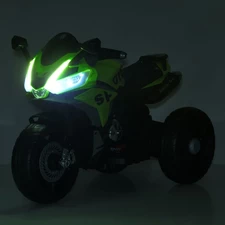 Детский мотоцикл M 6267 EL-5 на аккумуляторе, мягкое сиденье, зеленый фото 18