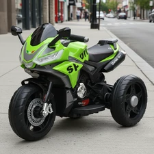Детский мотоцикл M 6267 EL-5 на аккумуляторе, мягкое сиденье, зеленый купить