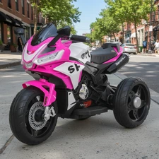 Детский мотоцикл M 6267 EL-8 на аккумуляторе, мягкое сиденье, розовый