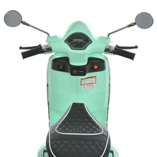 Детский мотоцикл M 6288 EL-15 скутер Vespa, 2 мотора, бирюзовый фото 31