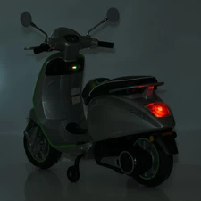 Детский мотоцикл M 6288 EL-11-5 скутер Vespa, 2 мотора, серо-зеленый фото 71
