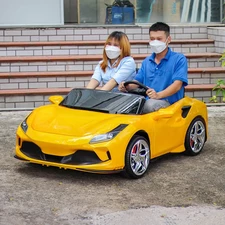 Двухместный детский электромобиль M 6197 EBLR-1 (24V) Ferrari, белый фото 16