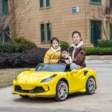 Двухместный детский электромобиль M 6197 EBLR-6 (24V) Ferrari, желтый фото 16