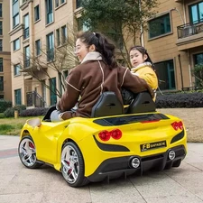 Двухместный детский электромобиль M 6197 EBLR-6 (24V) Ferrari, желтый фото 54