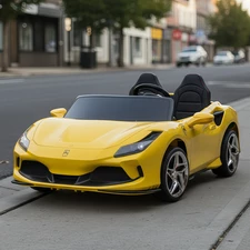 Двухместный детский электромобиль M 6197 EBLR-6 (24V) Ferrari, желтый фото 71