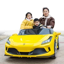 Двухместный детский электромобиль M 6197 EBLR-6 (24V) Ferrari, желтый фото 86