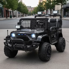 Двухместный детский электромобиль M 6270 EBLR-2 (24V) джип, EVA колеса, черный