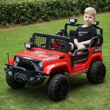 Двухместный детский электромобиль M 6270 EBLR-3 (24V) джип, EVA колеса, красный фото 14