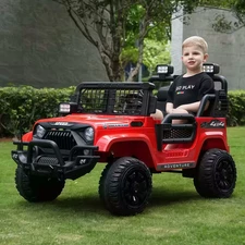 Двухместный детский электромобиль M 6270 EBLR-3 (24V) джип, EVA колеса, красный фото 41