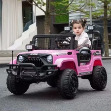 Двухместный детский электромобиль M 6270 EBLR-8 (24V) джип, EVA колеса, розовый фото 14