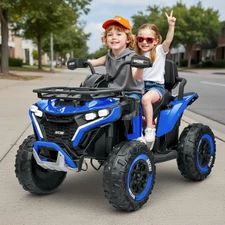 Детский квадроцикл M 6272 EBLR-4 (24V) с пультом управления, мягкое сиденье, синий фото 14